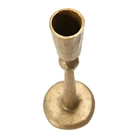 Hello Honey® 7" Antique Brass Hand-Forged Metal Taper Candle Holder