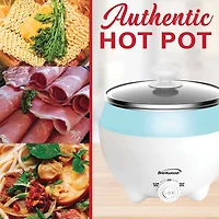 Brentwood 1.6qt. 600 Watt Stainless Steel Electric Hot Pot Cooker & Food Steamer With Swivel Base