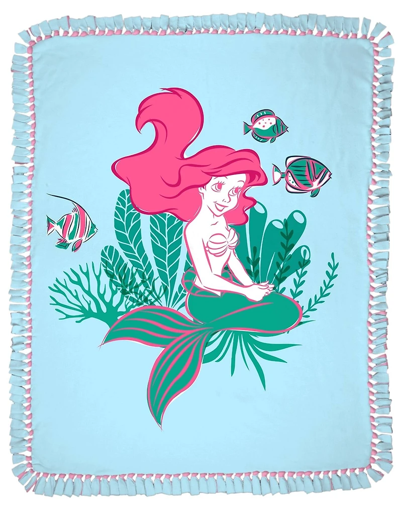 Little Mermaid 72" Ariel in the Ocean No Sew Fleece Throw Kit