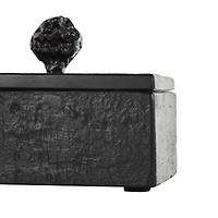 Black Textured Decorative Box Set with Knobs