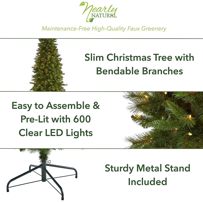 9ft. Pre-Lit West Virginia Mountain Pine Artificial Christmas Tree, Clear LED Lights