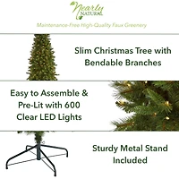 9ft. Pre-Lit West Virginia Mountain Pine Artificial Christmas Tree, Clear LED Lights