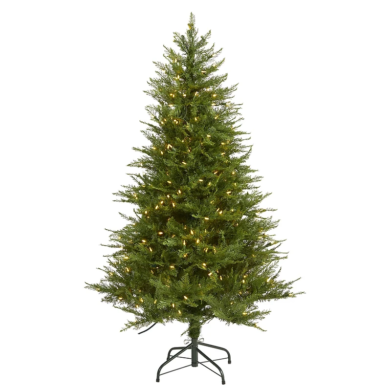 5ft. Pre-Lit Wisconsin Fir Artificial Christmas Tree, Warm White LED Lights