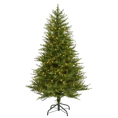 5ft. Pre-Lit Wisconsin Fir Artificial Christmas Tree, Warm White LED Lights