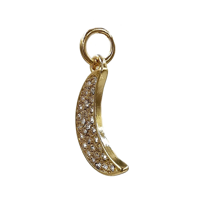 Charmalong™ 14K Gold-Plated Pavé Moon Charm by Bead Landing™