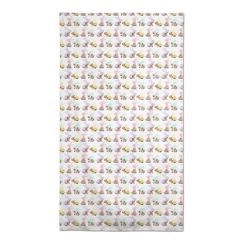 Pastel Floral Rabbits 58" x 102" Tablecloth