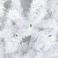 6.5ft. Pre-Lit Slim Geneva White Spruce Artificial Christmas Tree, Green Lights