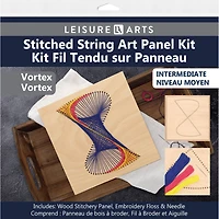 Leisure Arts® Intermediate Vortex Wood Stitched String Art Panel Kit