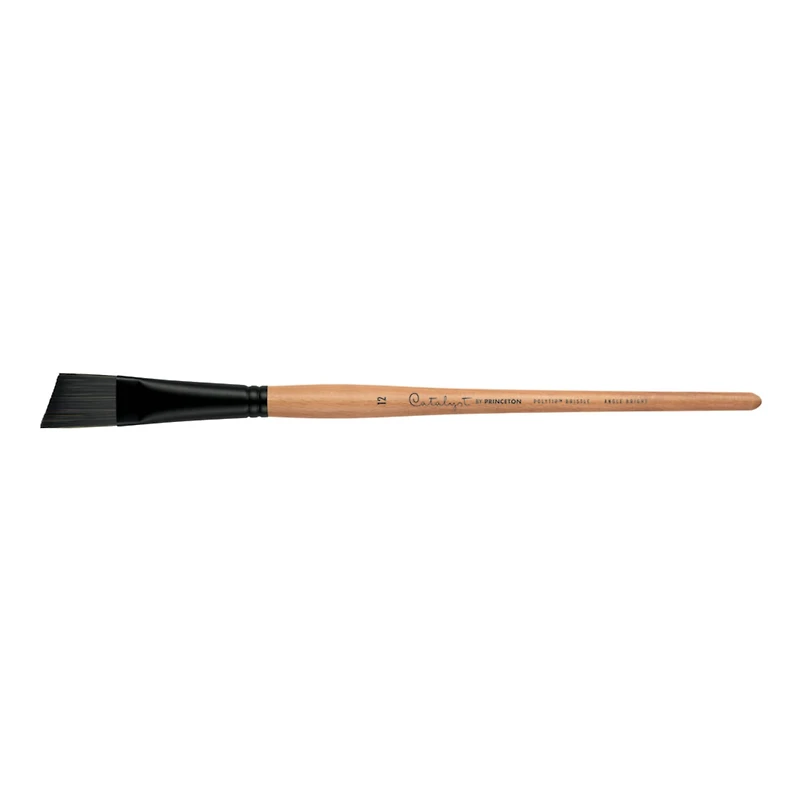 Princeton™ Catalyst™ Polytip™ Long Handle Bristle Angle Bright Brush