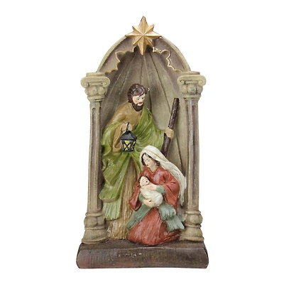 14.5" Holy Family And Star Nativity Statue Décor