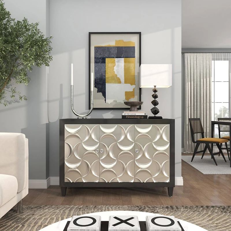 The Novogratz 14" Silver Stainless Steel Abstract U-Shaped Candelabra