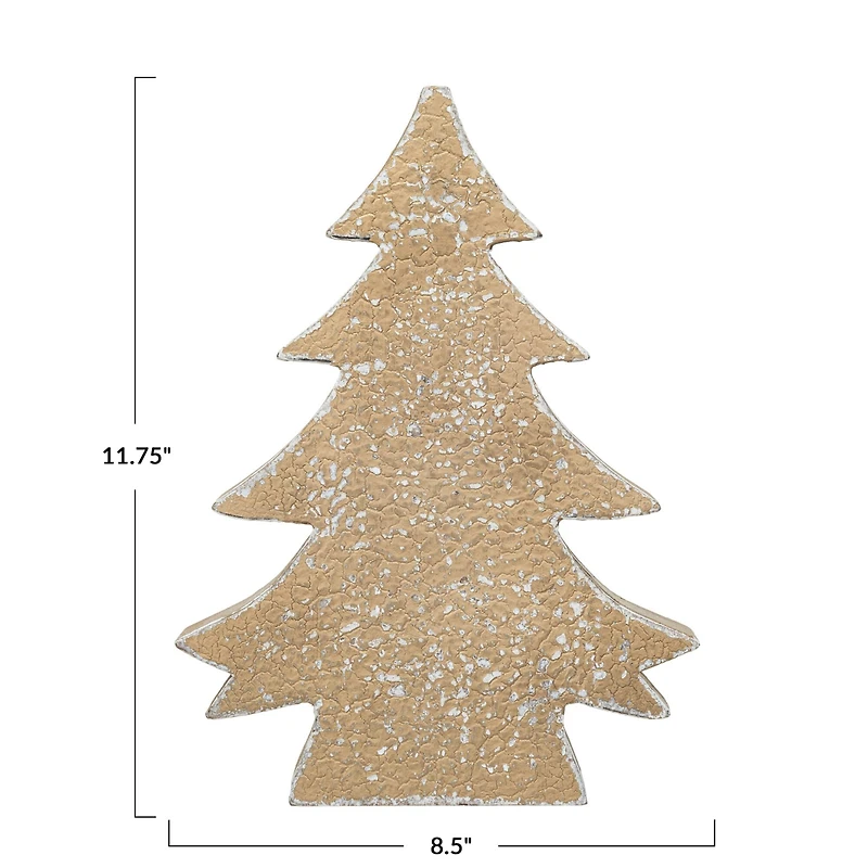 Hello Honey® 11.75" Gold Distressed Wood Christmas Tree