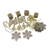 125ct. Champagne Gold Shatterproof 4-Finish Christmas Ornaments
