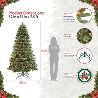 7.5ft. Pre-Lit Frosted Boulder Pine Artificial Christmas Tree, Clear Lights