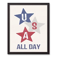 USA All Day Black Framed Canvas
