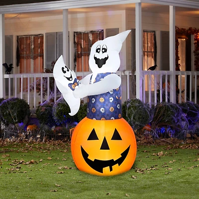 Airblown® 6ft. Inflatable Halloween Animated Ghost & Baby Ghost