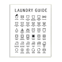 Stupell Industries Minimal Laundry Guide Cleaning Chart Helpful Symbols Wood Wall Plaque