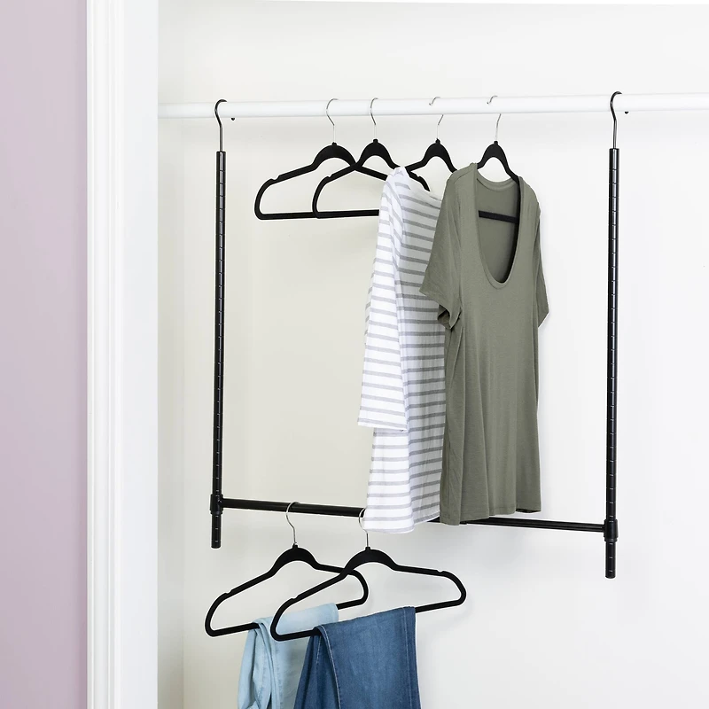 Honey Can Do Black Clothes Hanging Closet Rod