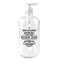 Wash Your Hands Glass Soap Dispenser