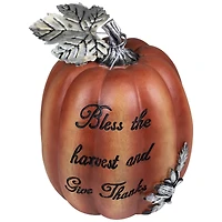 10" Bless the Harvest Pumpkin Tabletop Décor