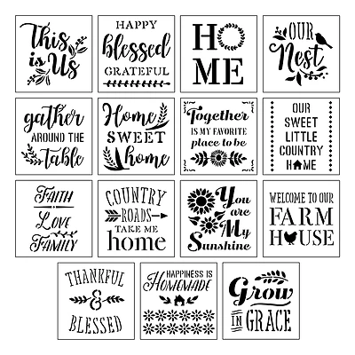 6 Pack: Home Sentiments Stencils by Craft Smart®, 12" x 12"