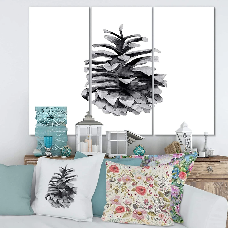 Designart - Conifer Cone Monochrome