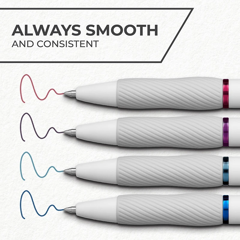 Sharpie® S-Gel™ 0.7mm Medium Point Bold Jewel Pens with White Fashion Barrel, 4ct.