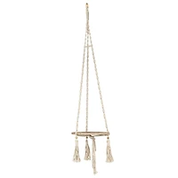 Hello Honey® 5ft. Cotton Macrame Plant Hanger with Wood Base