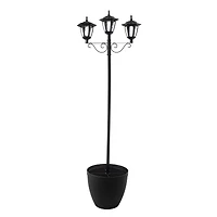 Glitzhome® 6ft. Solar Three Head Street Light with Planter Pot
