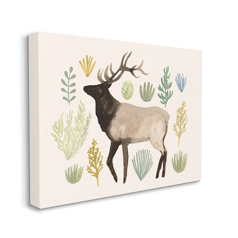 Stupell Industries Southwestern Elk Yellow Green Vegetation Noble Animal Canvas Wall Art