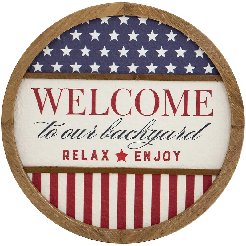 11.75" Welcome to Our Backyard Americana Framed Wall Sign
