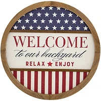 11.75" Welcome to Our Backyard Americana Framed Wall Sign