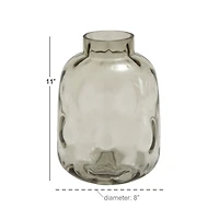 11" Gray Glass Coastal Vase