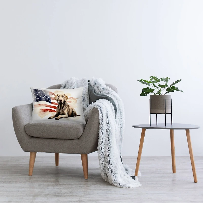 Stupell Industries Patriotic Dog with Flag Decorative Printed Throw Pillow