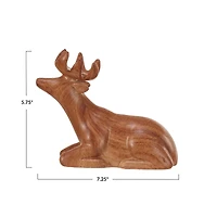 Hello Honey® 7.25" Brown Woodgrain Lying Deer Stoneware Décor