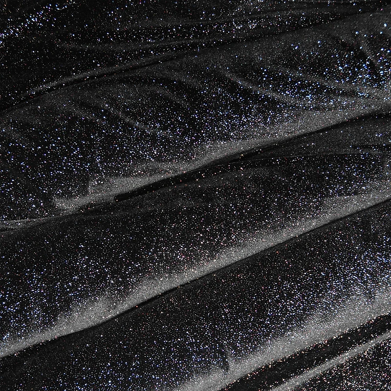 Feldman Black Sparkle Stretch Velvet Fabric