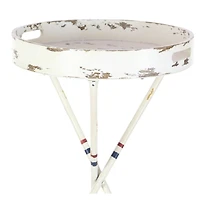 2.5ft. White Iron Coastal Accent Table
