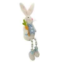 22" Blue & White Boy Easter Bunny Beaded Figure