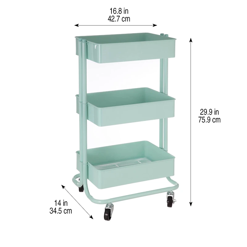 Lexington 3-Tier Rolling Cart by Simply Tidy