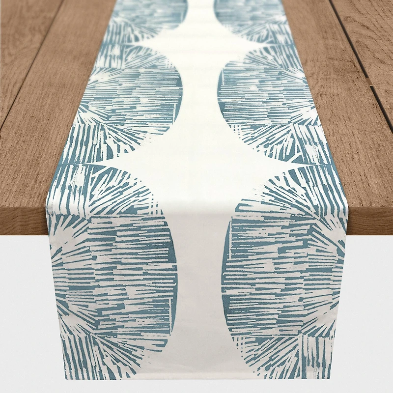 72" Abstract Shell Shape Cotton Twill Runner