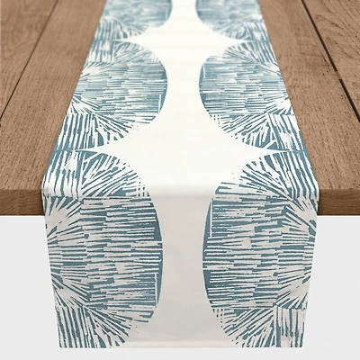 72" Abstract Shell Shape Cotton Twill Runner