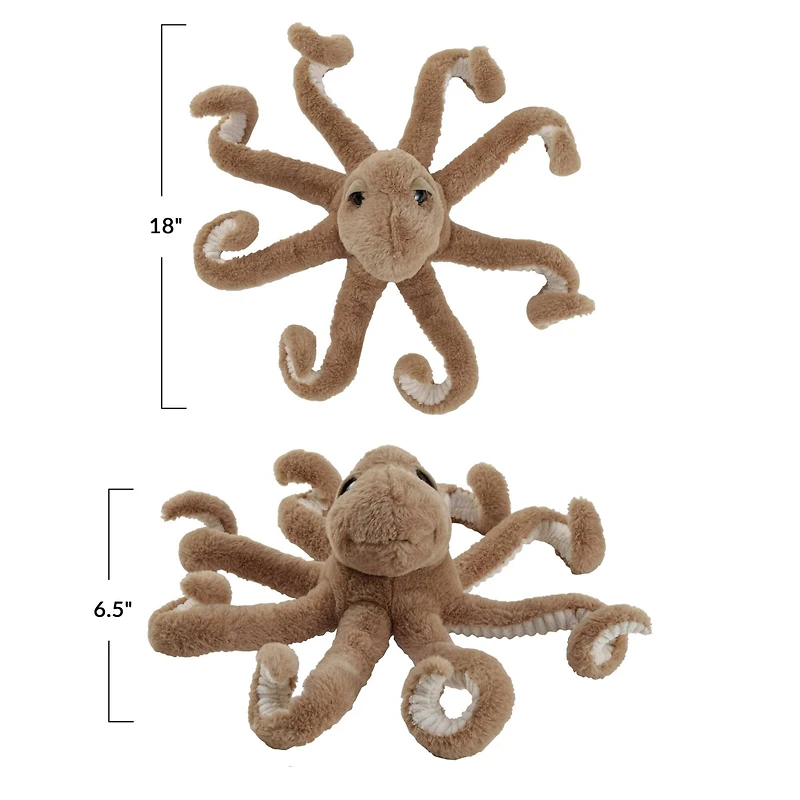 Hello Honey® 18" Brown Octopus Plush Toy with Stretchable Legs