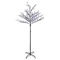 6ft. Pre-Lit Slim LED Lighted Cherry Blossom Artificial Tree, Pure White Lights