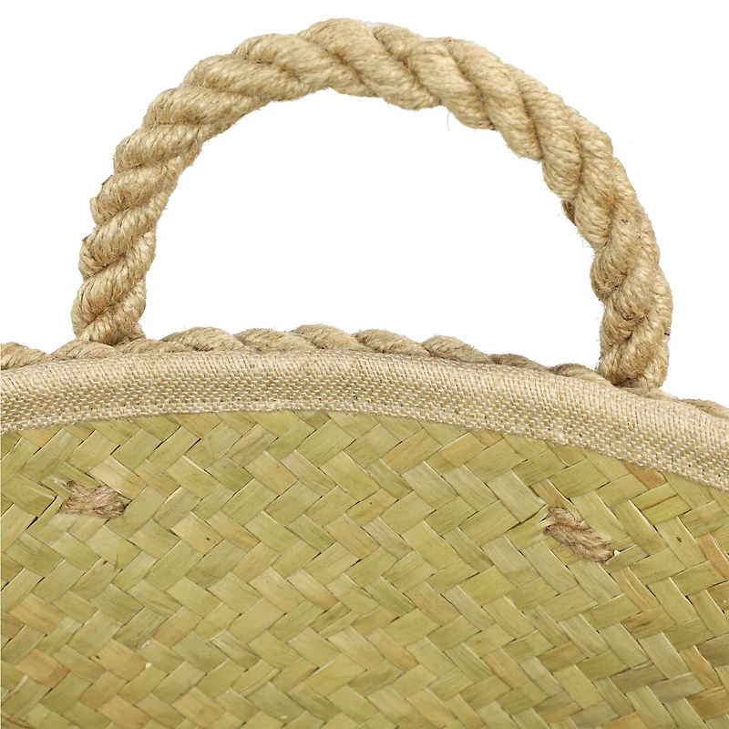 White Seagrass Coastal Storage Basket Set