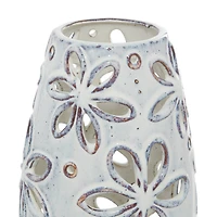 Set of 2 White Ceramic Farmhouse Vase 14", 11"