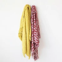 Hello Honey® 60" Chartreuse Woven Cotton Throw Blanket with Fringe