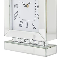 Silver MDF Glam Clock, 14" x 8" x 3"