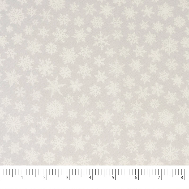 SINGER Christmas Snowflakes on Grey Cotton Fabric