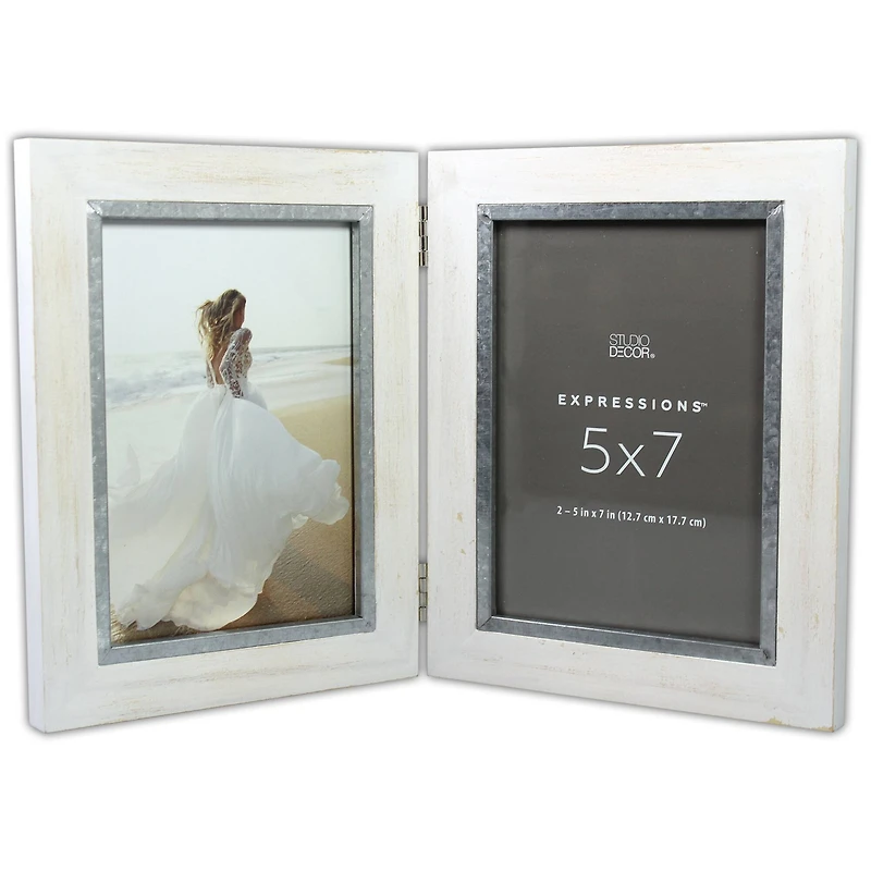 Expressions™ 2 Opening 5" x 7" White Hinged Collage Frame by Studio Décor®