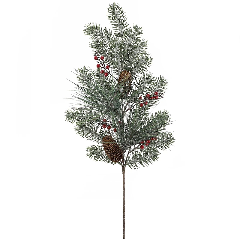 27" Icy Spruce with Pinecone & Berry Stem by Ashland®